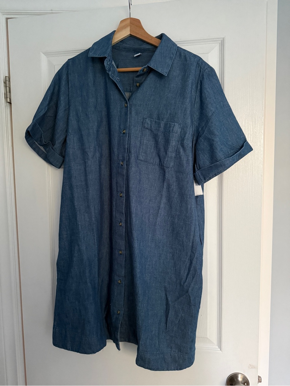 Old Navy Denim-Style Blue Button Midi Dress